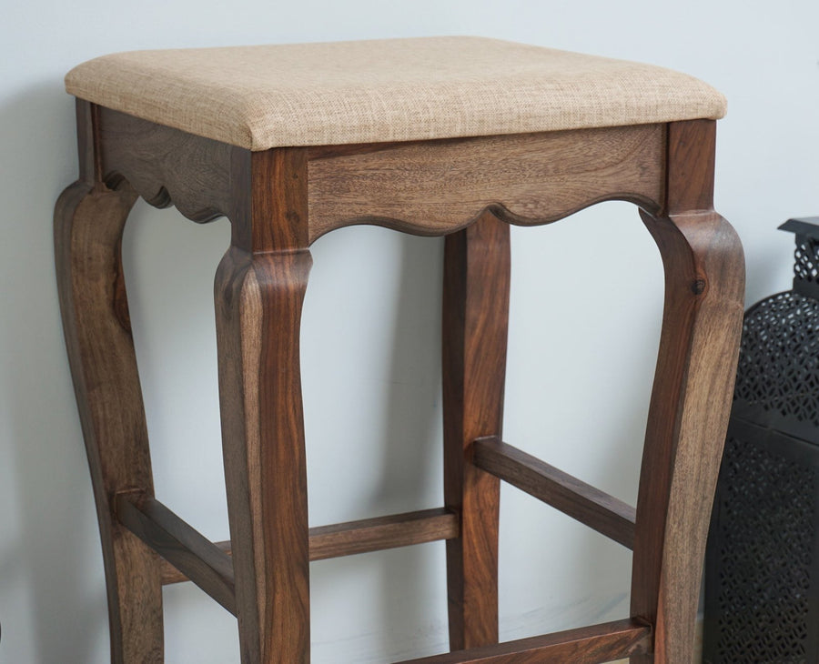 Denmark Solid Wood Bar Stool - Furniselan - Grey-Finish