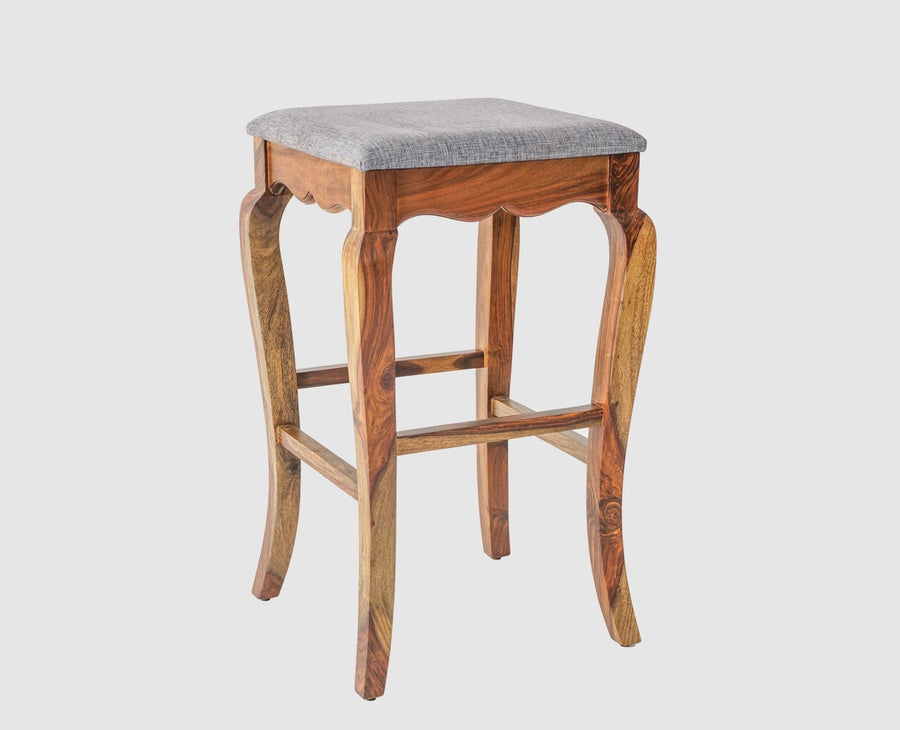 Denmark Solid Wood Bar Stool - Furniselan - Teak-Finish