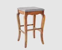 Denmark Solid Wood Bar Stool - Furniselan - Teak-Finish