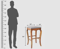 Denmark Solid Wood Bar Stool - Furniselan - Teak-Finish