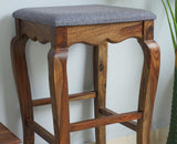 Denmark Solid Wood Bar Stool - Furniselan - Teak-Finish