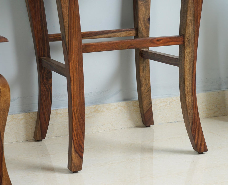 Denmark Solid Wood Bar Stool - Furniselan - Teak-Finish