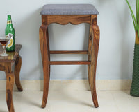 Denmark Solid Wood Bar Stool - Furniselan - Teak-Finish