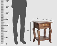 Denmark Solid Wood Bedside Table - Bedside Table - Furniselan - Grey-Finish