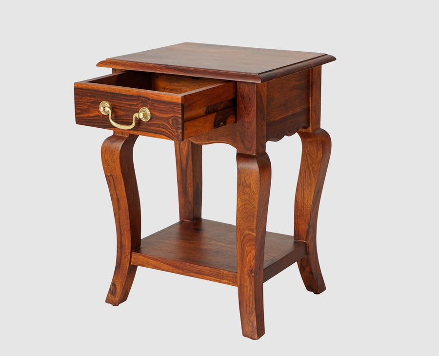 Denmark Solid Wood Bedside Table - Bedside Table - Furniselan - Maple-Finish