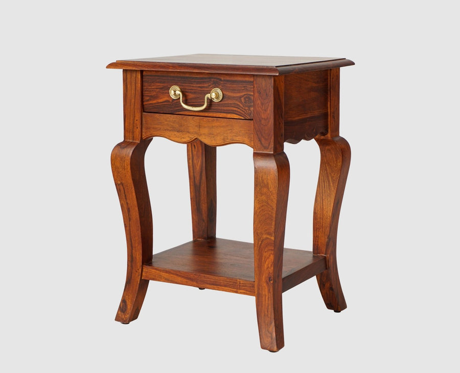 Denmark Solid Wood Bedside Table - Bedside Table - Furniselan - Maple-Finish