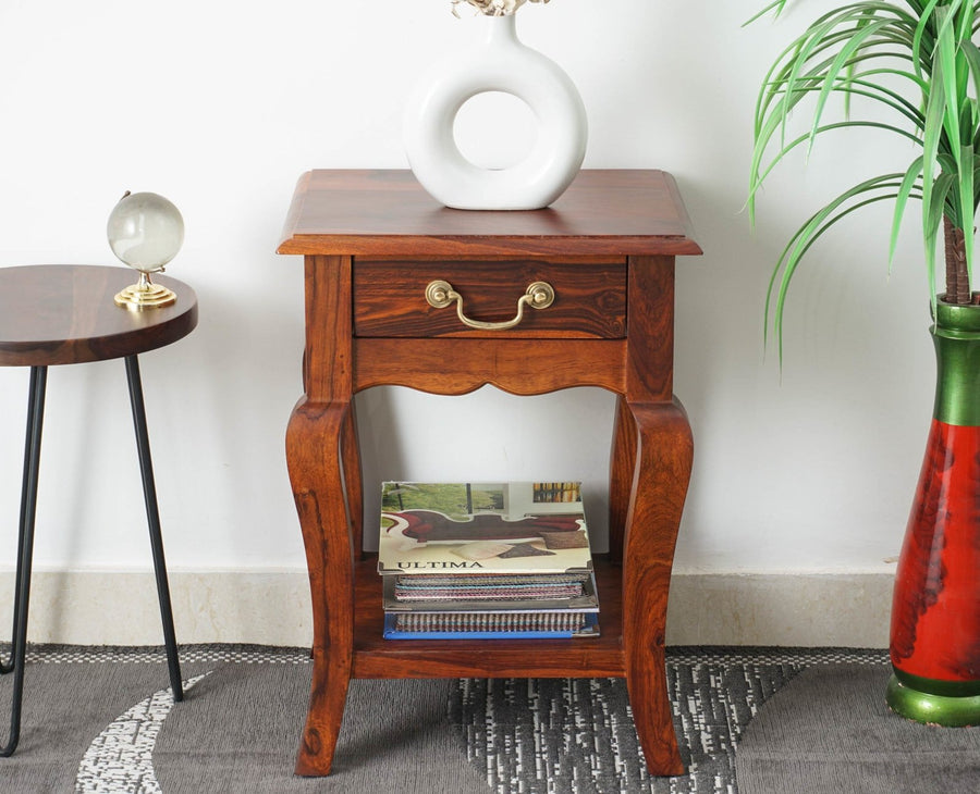 Denmark Solid Wood Bedside Table - Bedside Table - Furniselan - Maple-Finish