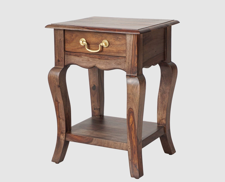 Denmark Solid Wood Bedside Table - Bedside Table - Furniselan - Grey-Finish