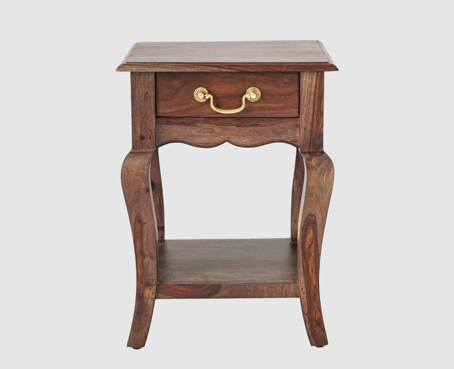 Denmark Solid Wood Bedside Table - Bedside Table - Furniselan - Grey-Finish