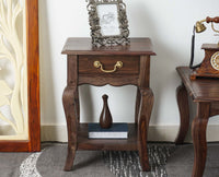 Denmark Solid Wood Bedside Table - Bedside Table - Furniselan - Grey-Finish