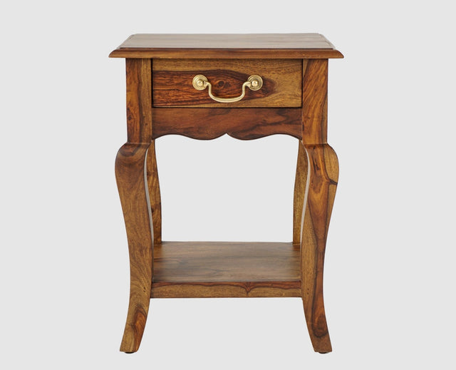 Denmark Solid Wood Bedside Table - Bedside Table - Furniselan - Teak-Finish