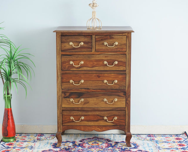 Denmark Solid Wood Chest of Drawer - Furniselan - Teak-Finish