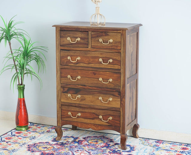 Denmark Solid Wood Chest of Drawer - Furniselan - Teak-Finish