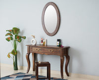 Denmark Solid Wood Dressing Table With Wall Hang Mirror - Furniselan-Teak-Finish