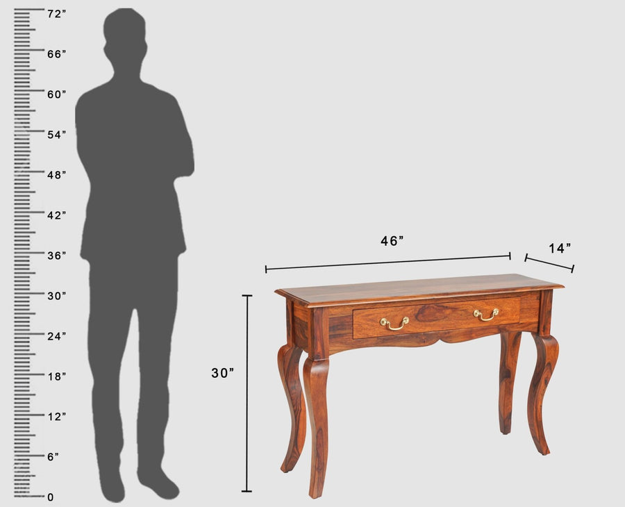Denmark Solid Wood Dressing Table With Wall Hang Mirror - Furniselan-Maple-Finish