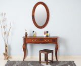 Denmark Solid Wood Dressing Table With Wall Hang Mirror - Furniselan-Maple-Finish