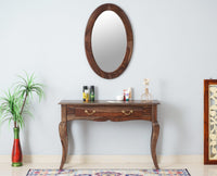 Denmark Solid Wood Dressing Table With Wall Hang Mirror - Furniselan-Grey-Finish