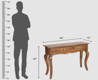 Denmark Solid Wood Dressing Table With Wall Hang Mirror - Furniselan-Teak-Finish