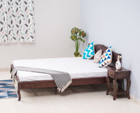 Denmark Solid Wood King Size Bed - Furniselan-Grey-Finish