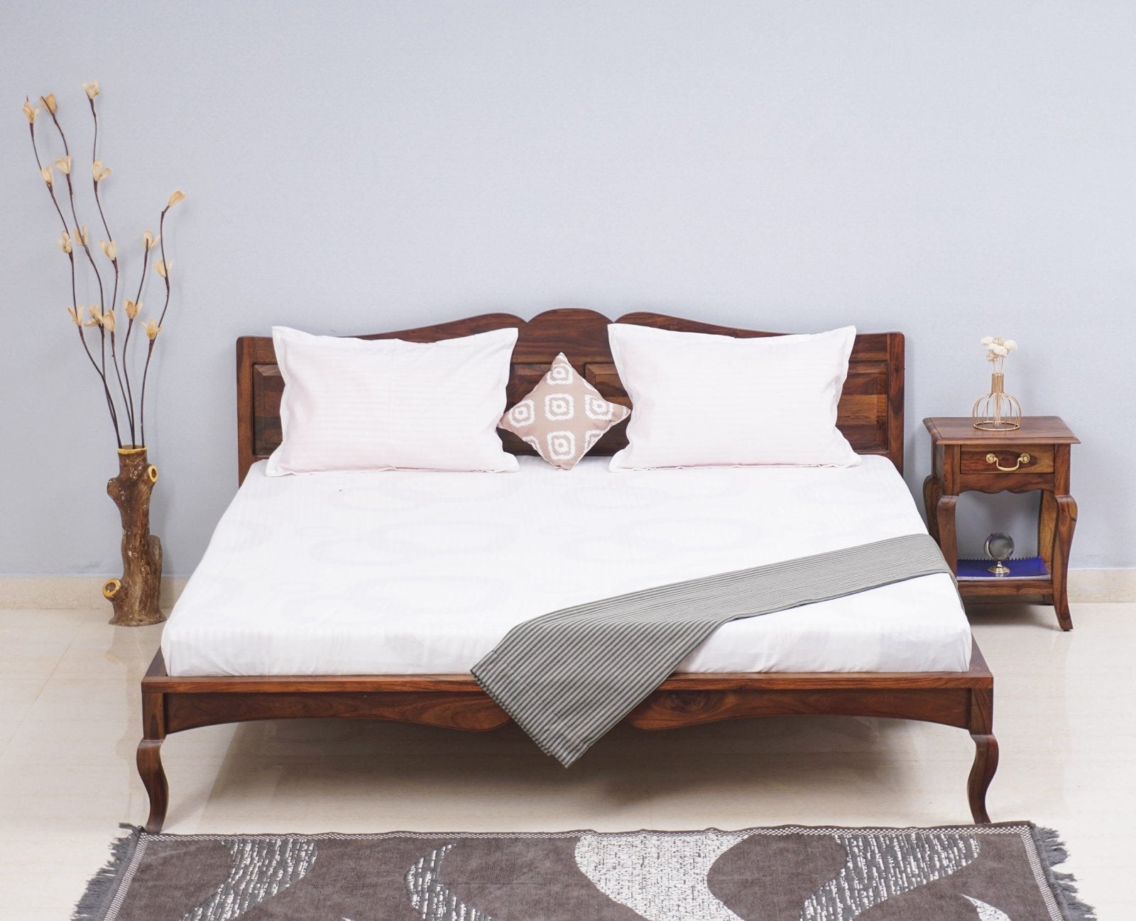 Denmark Solid Wood King Size Bed