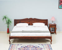 Denmark Solid Wood King Size Bed - Furniselan-Maple-Finish