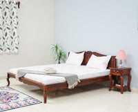 Denmark Solid Wood King Size Bed - Furniselan-Maple-Finish