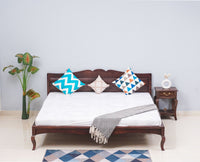 Denmark Solid Wood King Size Bed - Furniselan-Grey-Finish