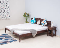 Denmark Solid Wood Queen Size Bed - Furniselan-Grey-Finish