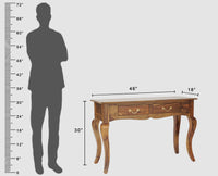 Denmark Two Drawer Study and Laptop Table - Study Table - Furniselan - Teak-Finish