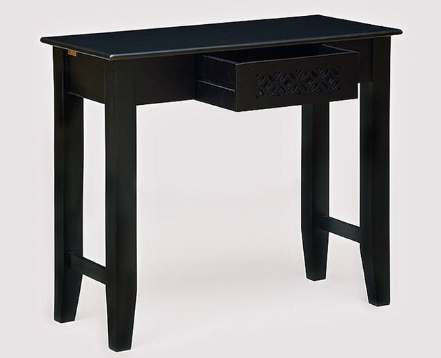 Denpasar Solid Wood Study Table with One Drawer - Study Table - Furniselan - Walnut-Finish
