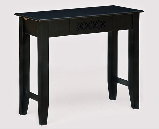 Denpasar Solid Wood Study Table with One Drawer - Study Table - Furniselan - Walnut-Finish