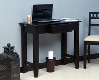 Denpasar Solid Wood Study Table with One Drawer - Study Table - Furniselan - Walnut-Finish
