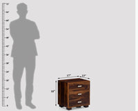 Denver Solid Wood Three Drawer Bedside Table Furniselan-Teak-Finish