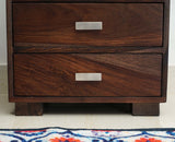 Denver Solid Wood Three Drawer Bedside Table Furniselan-Grey-Finish
