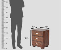 Denver Solid Wood Three Drawer Bedside Table Furniselan-Grey-Finish