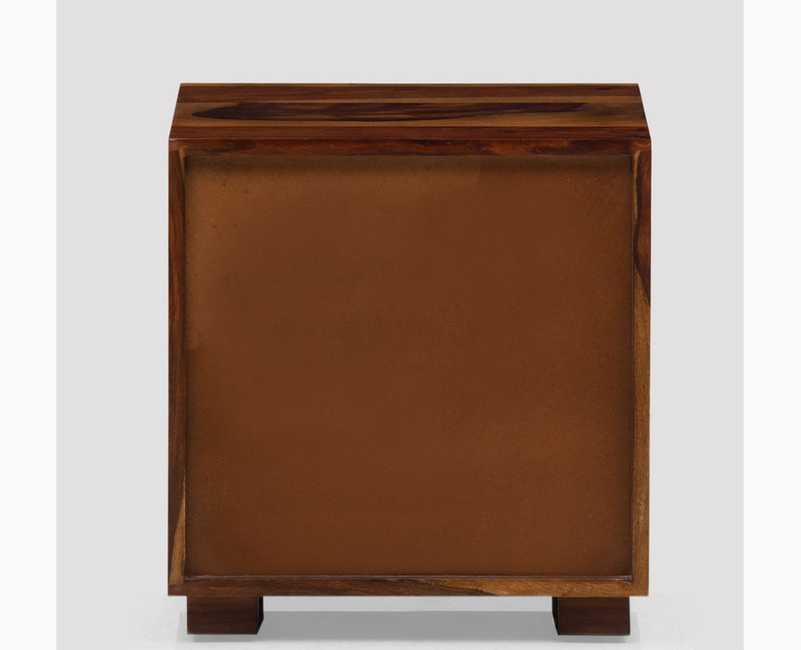 Denver Solid Wood Three Drawer Bedside Table Furniselan-Teak-Finish