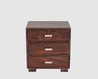 Denver Solid Wood Three Drawer Bedside Table Furniselan-Grey-Finish