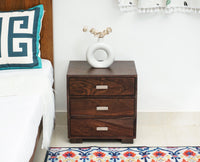 Denver Solid Wood Three Drawer Bedside Table Furniselan-Grey-Finish