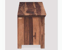 Dhaka Solid Wood Two Doors & Door Tv Cabinet-Rustic Teak Finish - Tv Cabinet - Furniselan-Rustic-Teak-Finish