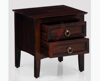 Dnipro Solid Wood Two Drawers Bedside Table - Bedside Table - Furniselan-Rosewood-Fine-Finish