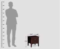 Dnipro Solid Wood Two Drawers Bedside Table - Bedside Table - Furniselan-Rosewood-Fine-Finish
