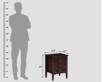 Donetsk Solid Wood Three Drawers Bedside Table - Bedside Table - Furniselan-Rosewood-Fine-Finish