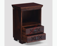 Douala Solid Wood Two Drawers Bedside Table - Bedside Table - Furniselan-Rosewood-Fine-Finish