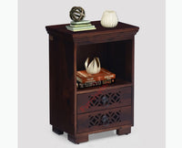 Douala Solid Wood Two Drawers Bedside Table - Bedside Table - Furniselan-Rosewood-Fine-Finish