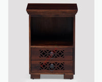 Douala Solid Wood Two Drawers Bedside Table - Bedside Table - Furniselan-Rosewood-Fine-Finish