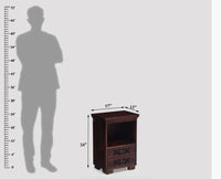 Douala Solid Wood Two Drawers Bedside Table - Bedside Table - Furniselan-Rosewood-Fine-Finish