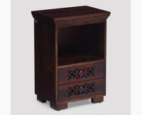Douala Solid Wood Two Drawers Bedside Table - Bedside Table - Furniselan-Rosewood-Fine-Finish