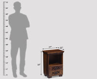 Douala Solid Wood Two Drawers Bedside Table - Bedside Table - Furniselan-Teak-Finish