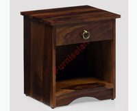 Dubai Solid Wood One Drawer Bedside Table - Bedside Table - Furniselan-Teak-Finish