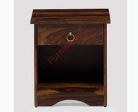 Dubai Solid Wood One Drawer Bedside Table - Bedside Table - Furniselan-Teak-Finish